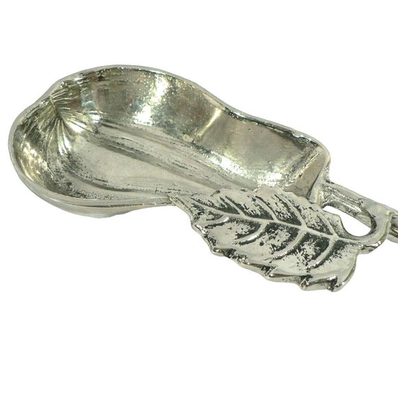 Condiment Nut Candy Dish, Pear Shaped Cast Aluminum Silver Antiqued Finish - Picture 6 of 12